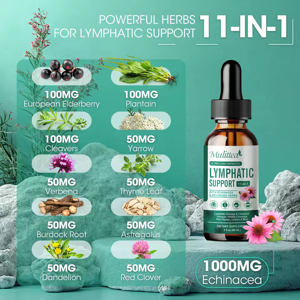 Mulittea lymph drops support the lymphatic system